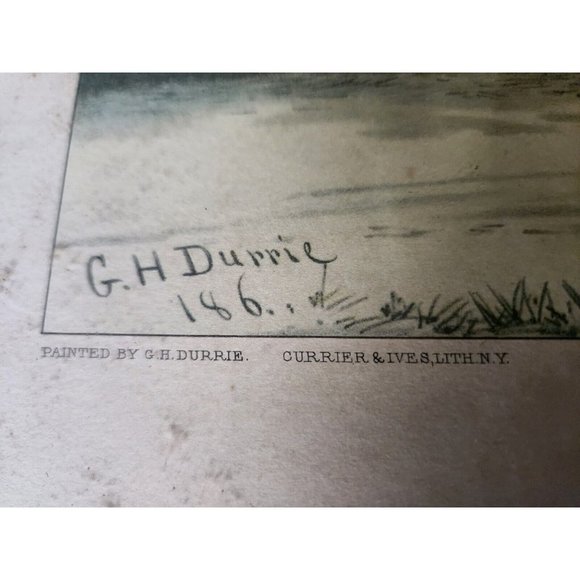 Currier & Ives "Home To Thanksgiving" Lithograph 1867 G.H.Durrie - Picture 5 of 11